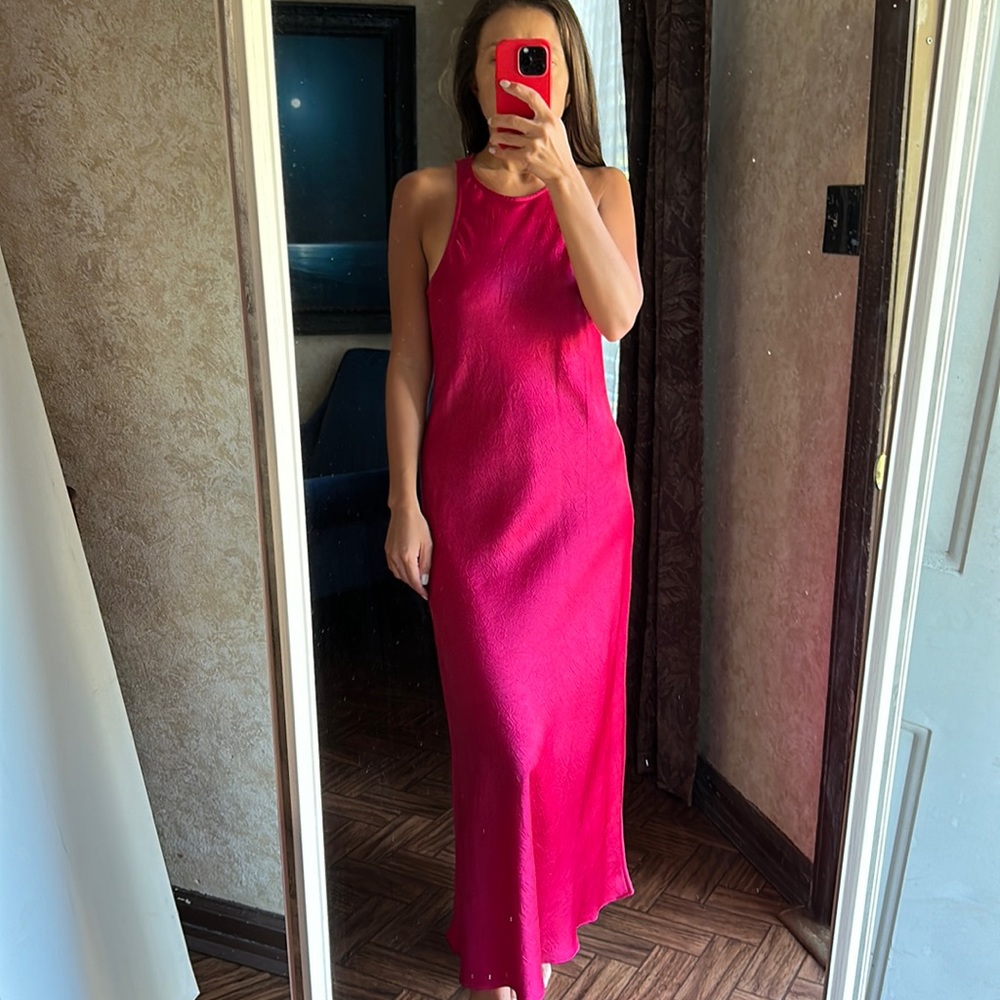 NWT long red slip dress